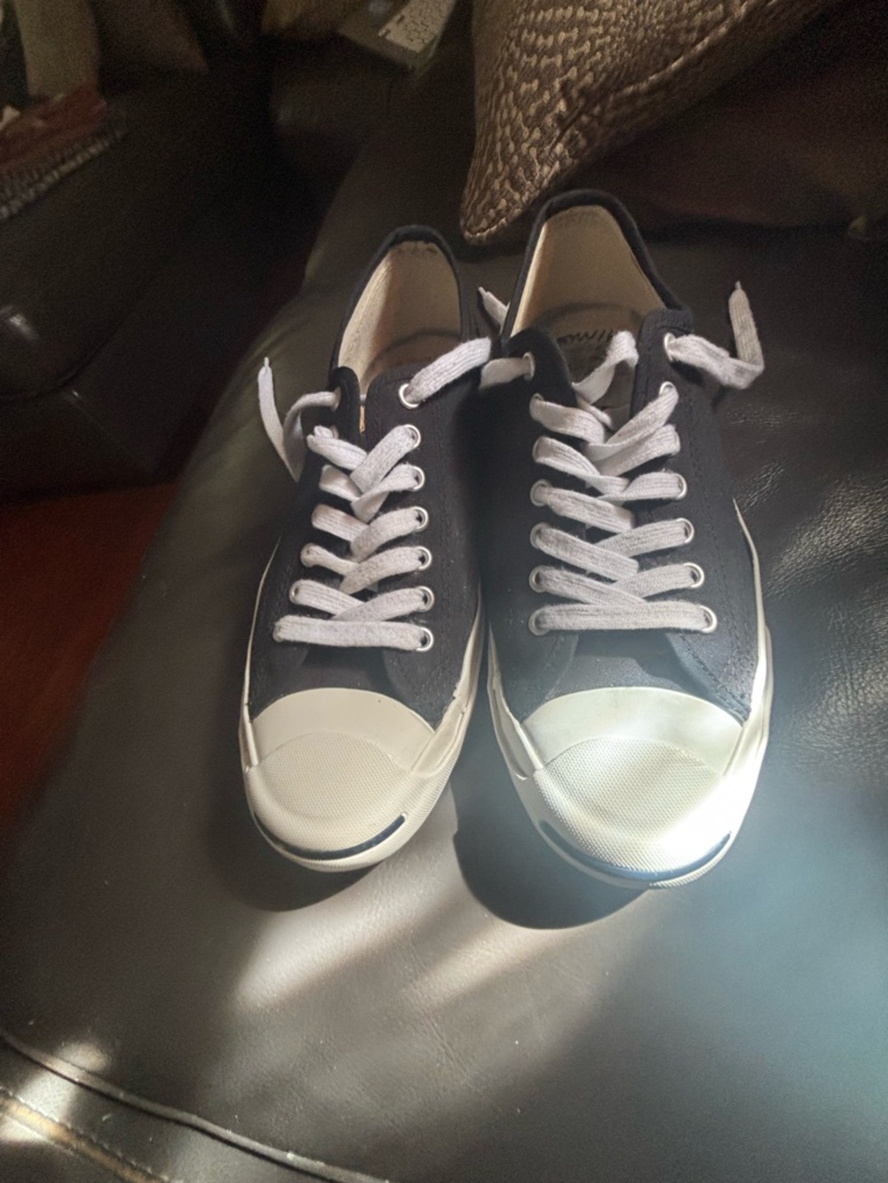 Converse Jack Purcell Women's Black/white Canvas Sneakers-Size 10